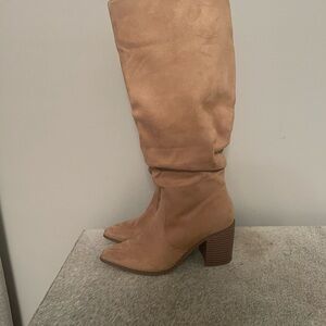 Chic Tan Over the Knee Boots